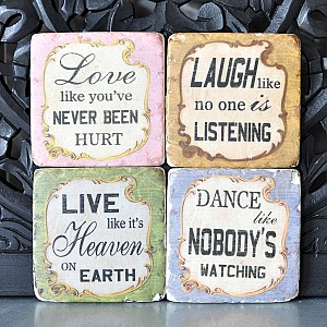 Glasunderlägg Love Laugh Live Dance