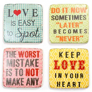 Glasunderlägg Love is easy