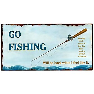 Plåtskylt Go fishing