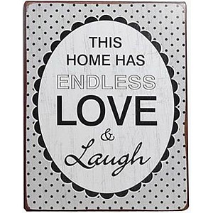 Plåtskylt Endless Love & Laugh