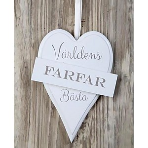 Skylt Hjärta Världens bästa farfar