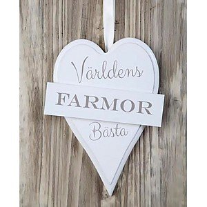 Skylt Hjärta Världens bästa farmor