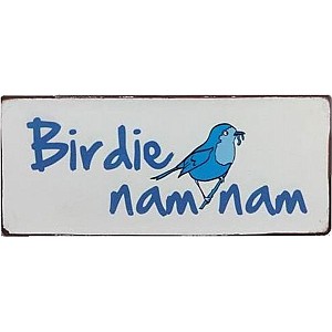Plåtskylt Birdie nam nam