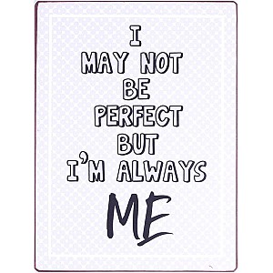 Plåtskylt I may not be perfect