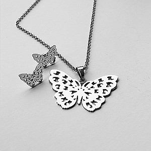 Halsband och örhängen Fjäril