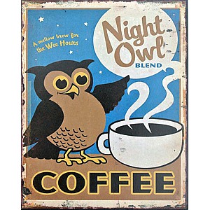 Plåtskylt Kaffeuggla