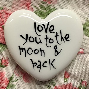 Porslinshjärta Love you to the moon