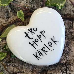 Porslinshjärta Tro Hopp Kärlek