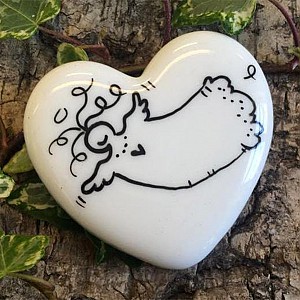 Porslinshjärta Ängel