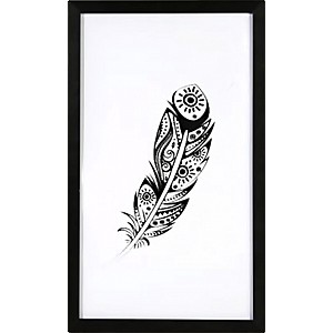 Tavla Fjäder med svart ram