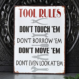 Plåtskylt Tool Rules