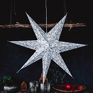 Majas Christmas Star Decor Large - Weiß / Silber