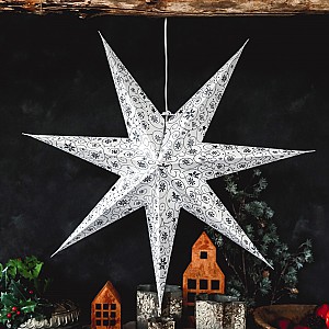 Majas Christmas Star Decor Small - Weiß / Silber