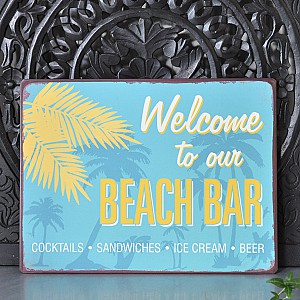 Metallschild Welcome to our Beach Bar