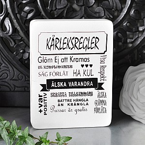 Stående Tavla Kärleksregler