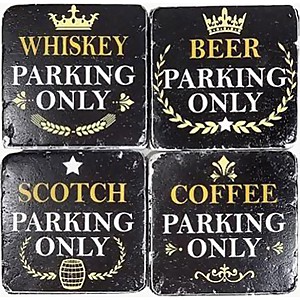 Glasunderlägg Whiskey Beer Scotch Coffee