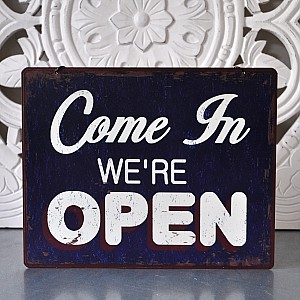 Plåtskylt Open/Closed