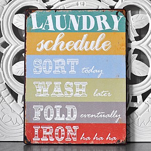 Plåtskylt Laundry Schedule