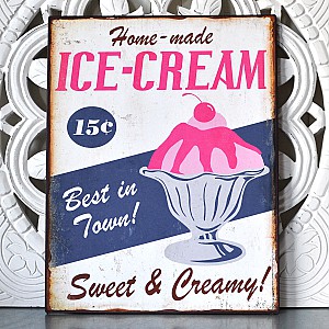 Plåtskylt ICE-CREAM