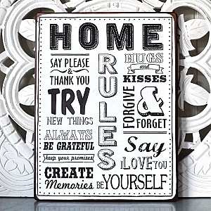Plåtskylt Home Rules