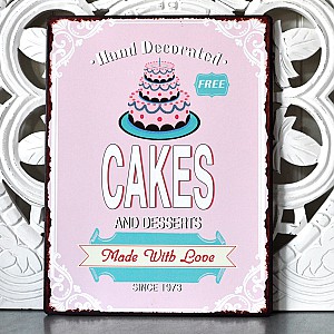 Plåtskylt Cakes and desserts
