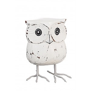 Uggla i trä med metallben