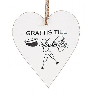 Hjärta Grattis till Studenten - Champagneglas