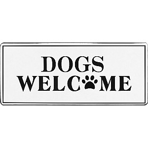 Plåtskylt Dogs welcome