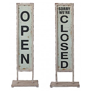 Skylt på fot Open/Closed