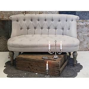 French Sofa in linen fabric - Antique Creme