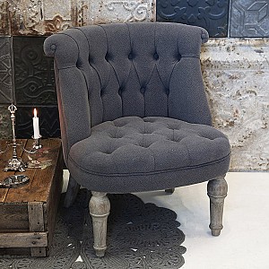 Französischer Sessel aus Leinen - Antique Grey