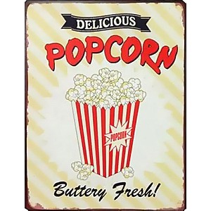 Plåtskylt DELICIOUS POPCORN