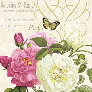 Servetter Pink And White Roses