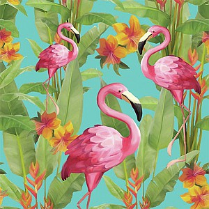 Servetter Flamingos Blue