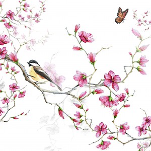 Servetter Bird & Blossom White