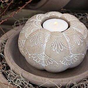 Majas Ljushållare Pumpa Mandala Whitewash