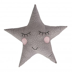 Polka Dot Pastel Star Kissen - Grau