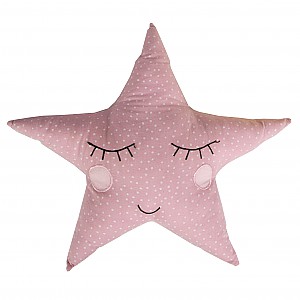 Polka Dot Pastell Star Kissen - Pink