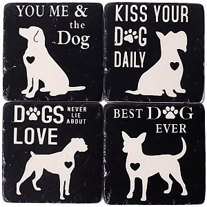 Glasunderlägg Hundar med hjärta