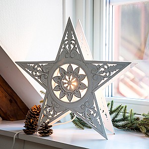 Lampa Stjärna i trä