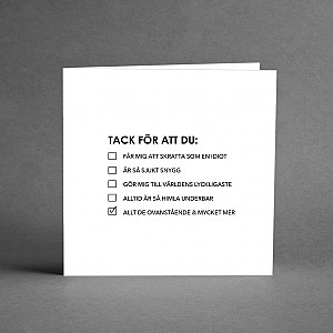 Kort Tack för att du: