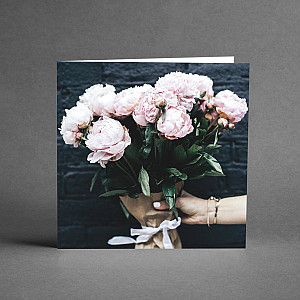 Kort Bukett rosa pioner