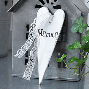 Tag/Träskylt Hjärta Mamma