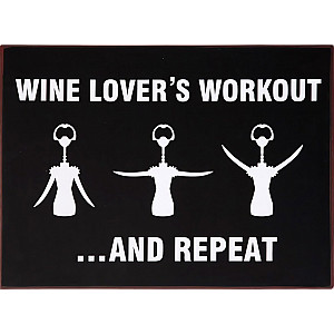 Plåtskylt Wine lovers workout