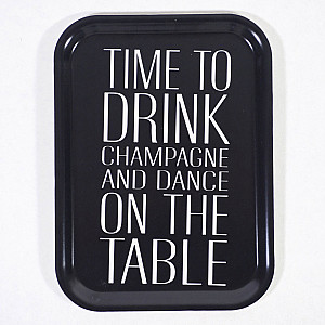 Tray Time um Champagner zu trinken - Schwarz / Weiß