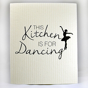 Disktrasa This kitchen is for dancing - Vit/Svart