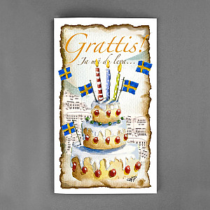 Stort Kort Gratulationskort Tårta