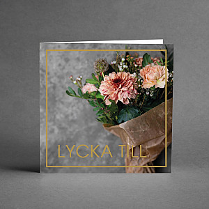 Kort Lycka till Blomsterbukett