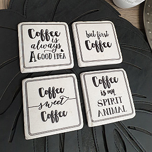 Glasunderlägg Coffee is my spirit animal