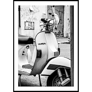Poster White Vespa